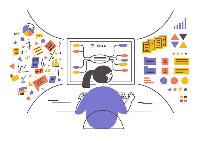 Woman using the best network monitoring tools.