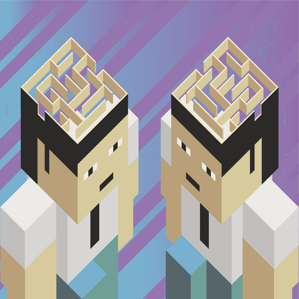 Image depicting concept of virtual twins.